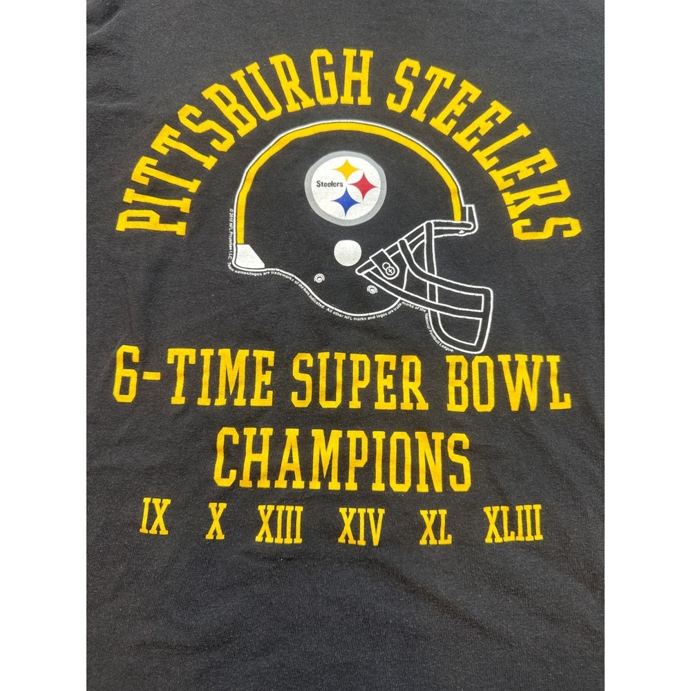 NFL Team Apparel Pittsburgh Steelers 6-Time Super Bowl Champions T-Shirt Mens M - Picture 2 of 6